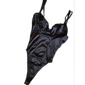 Black satin stretch soft cup teddy – No tags; Flawless condition